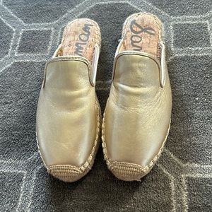 Sam Edelman gold espadrille slide size 10